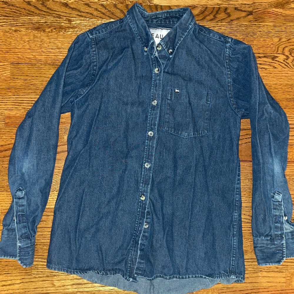 Peau de Loup denim button up shirt - size 4